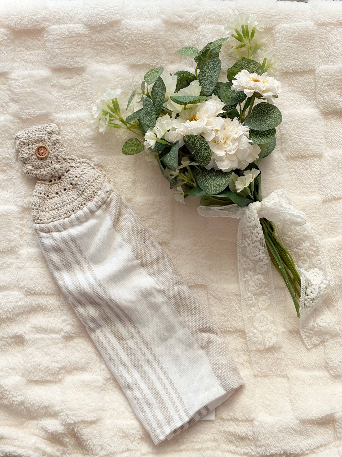 Light Beige Stripe Hanging Towel