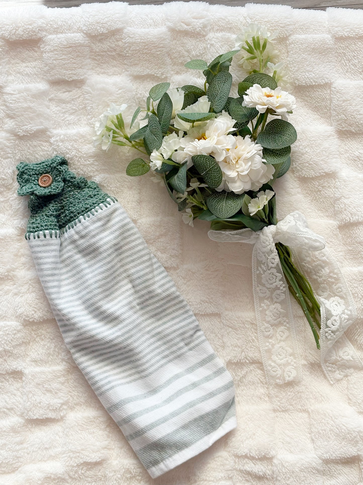 Green Stripe Hanging Towel